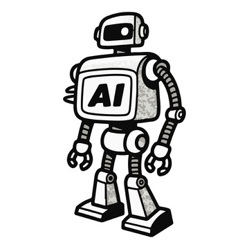 ai机器人手绘插画2