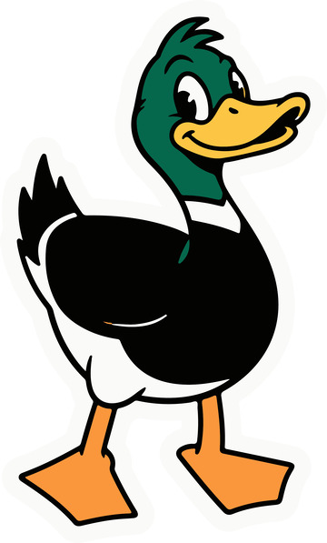 绿色鸭子简笔插画