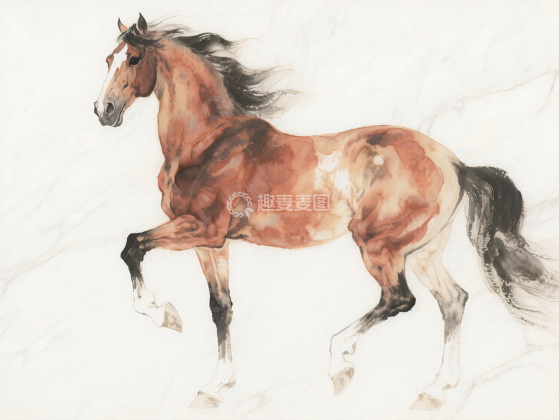 高清大图下载【趣麦麦图】动物插画骏马1