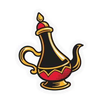 阿拉丁神灯插画