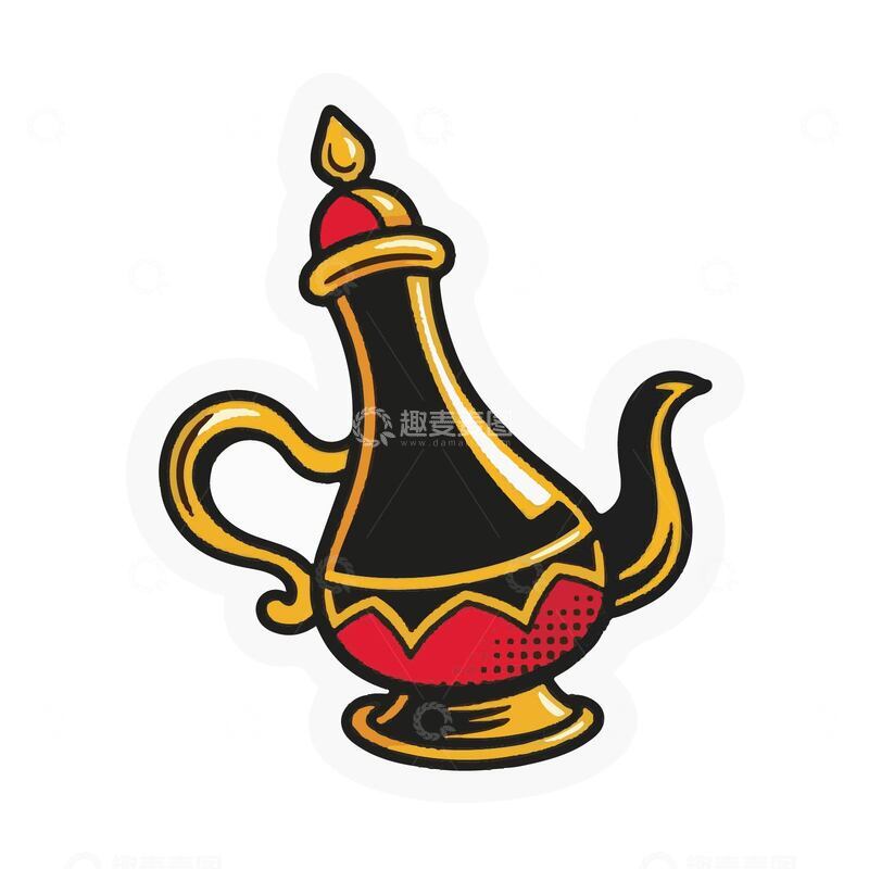 源文件下载【趣麦麦图】-阿拉丁神灯插画