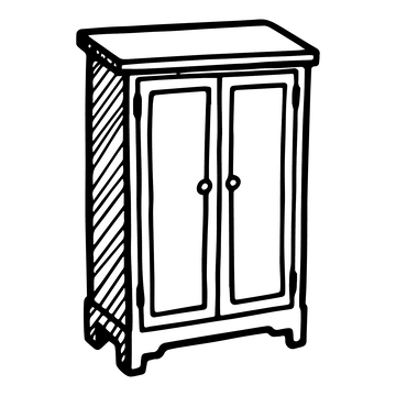 线稿黑白木柜衣柜鞋柜1
