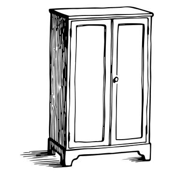 线稿黑白木柜衣柜鞋柜2