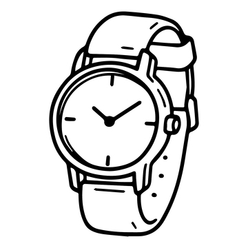 黑白线条手表线稿1