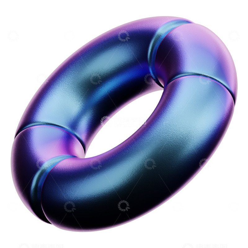 高清大图下载【趣麦麦图】圆环3D图标插画图标免抠透明png素材