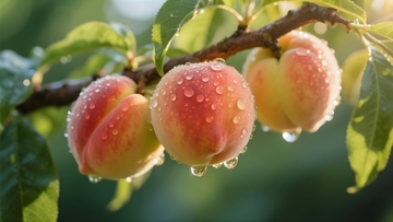 雨后挂满枝头的鲜桃3