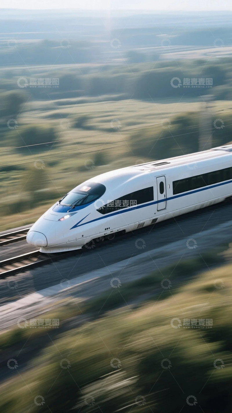 高清大图下载【趣麦麦图】原野上飞驰的高铁列出3