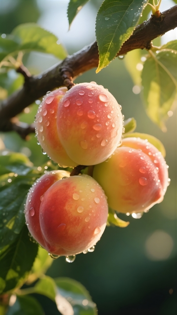 雨后挂满枝头的鲜桃5