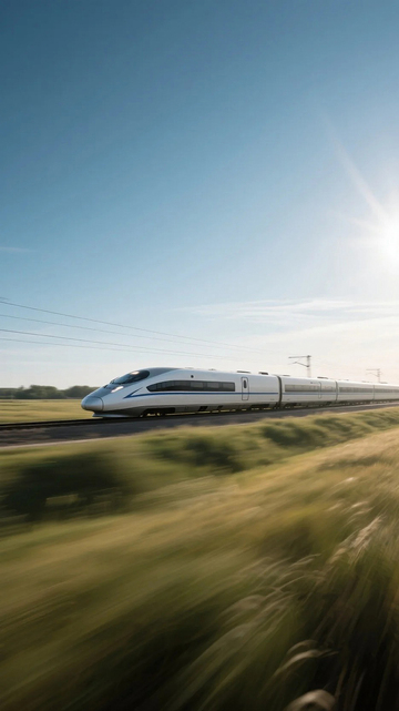 原野上飞驰的高铁列出1