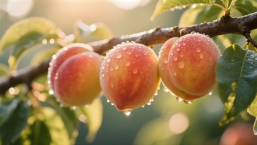 雨后挂满枝头的鲜桃2