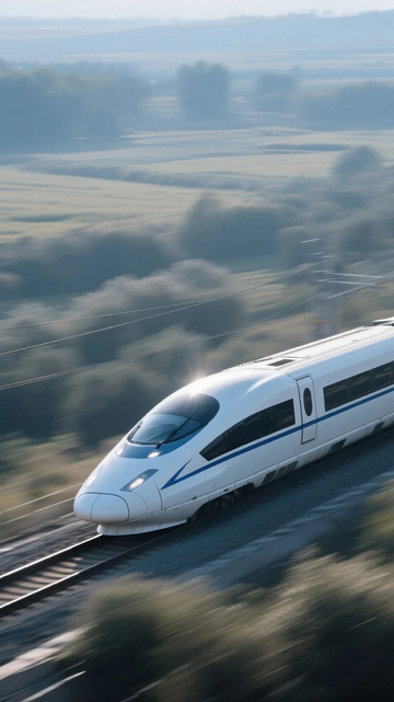 原野上飞驰的高铁列出2
