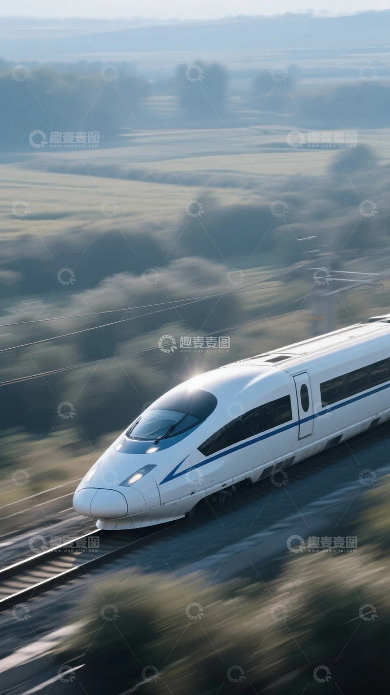 高清大图下载【趣麦麦图】原野上飞驰的高铁列出2