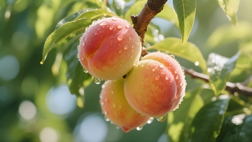 雨后挂满枝头的鲜桃4