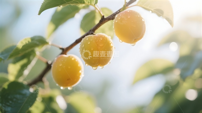 高清大图下载【趣麦麦图】挂满枝头的黄杏