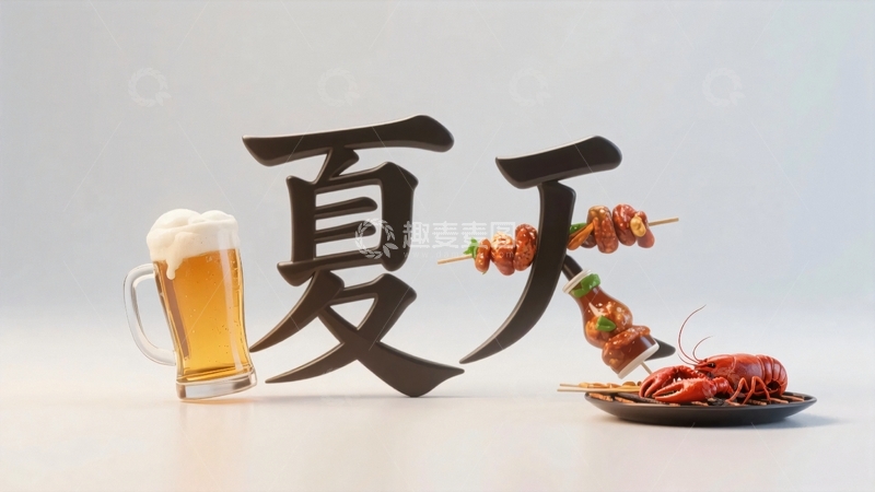 高清大图下载【趣麦麦图】夏天美食烧烤小龙虾7