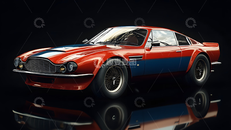 高清大图下载【趣麦麦图】红色跑车棚内摄影