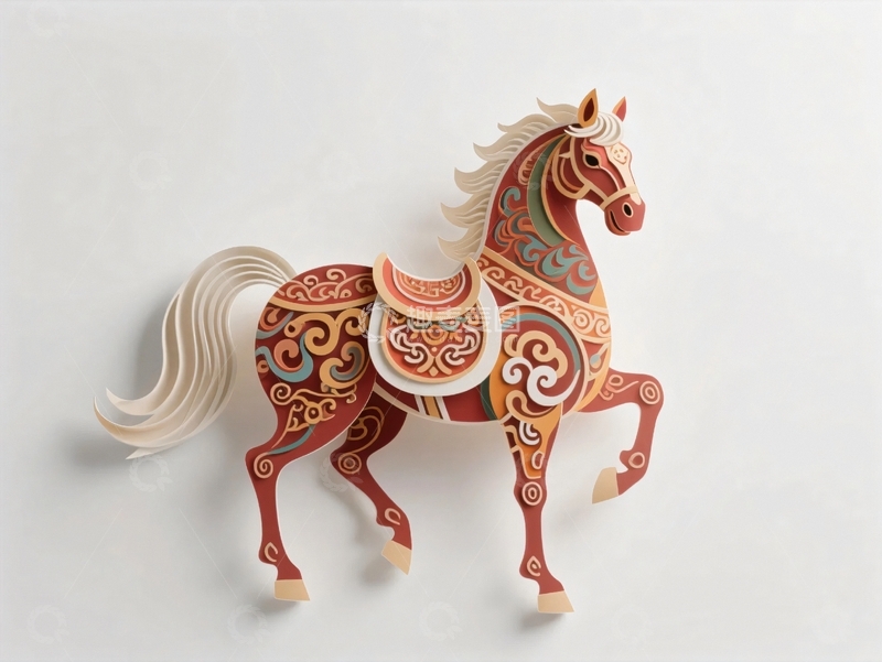 高清大图下载【趣麦麦图】动物折纸骏马11