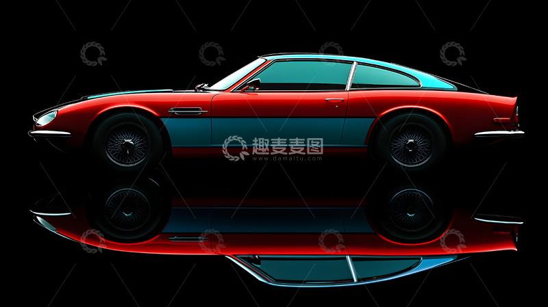 高清大图下载【趣麦麦图】红色跑车棚内摄影1