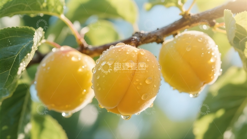 高清大图下载【趣麦麦图】挂满枝头的黄杏1