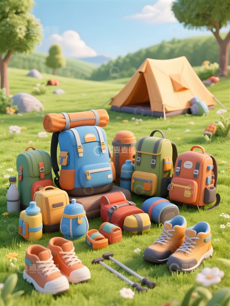 高清大图下载【趣麦麦图】踏青旅行登上装备2