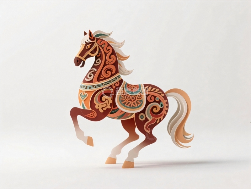 高清大图下载【趣麦麦图】动物折纸骏马