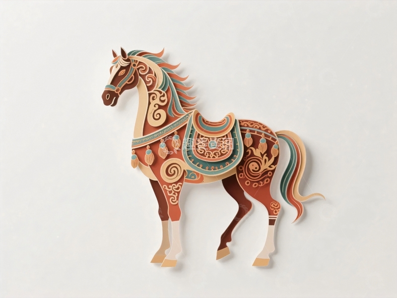 高清大图下载【趣麦麦图】动物折纸骏马3