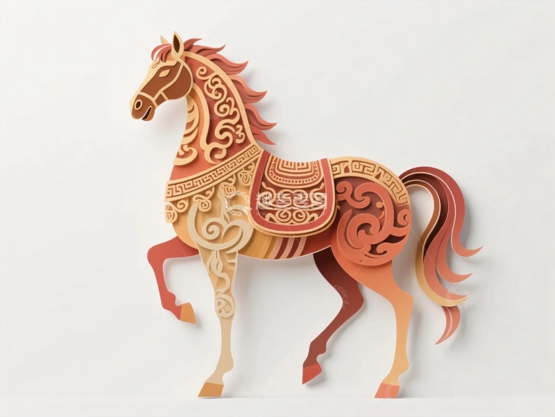 高清大图下载【趣麦麦图】动物折纸骏马10
