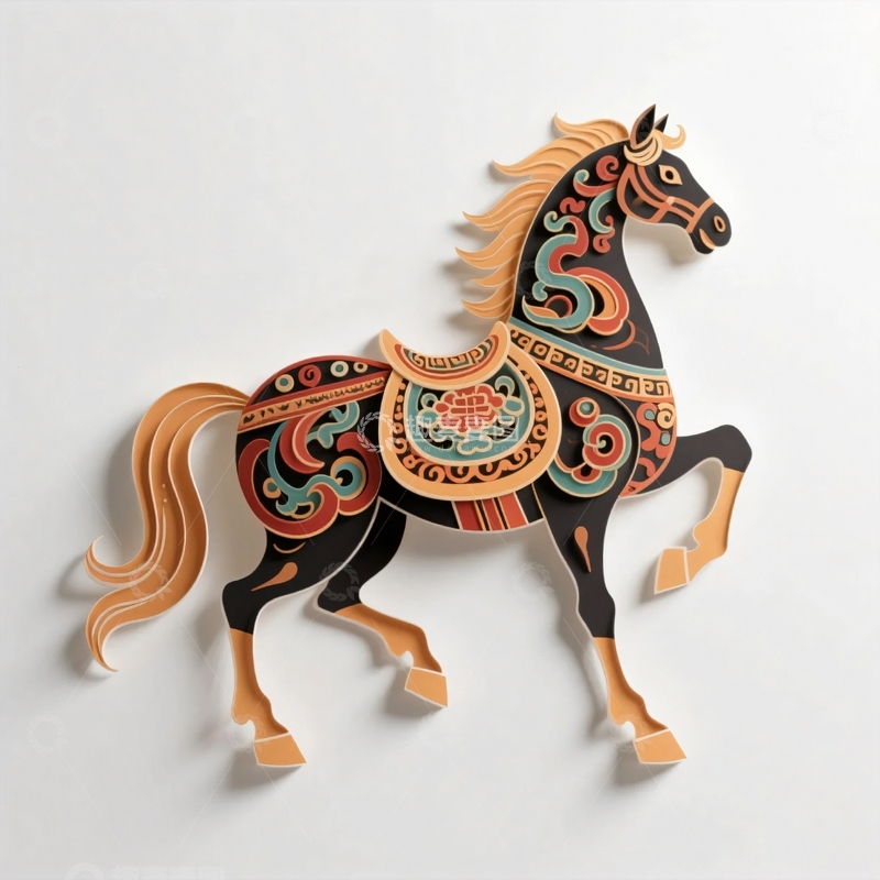 高清大图下载【趣麦麦图】动物折纸骏马7