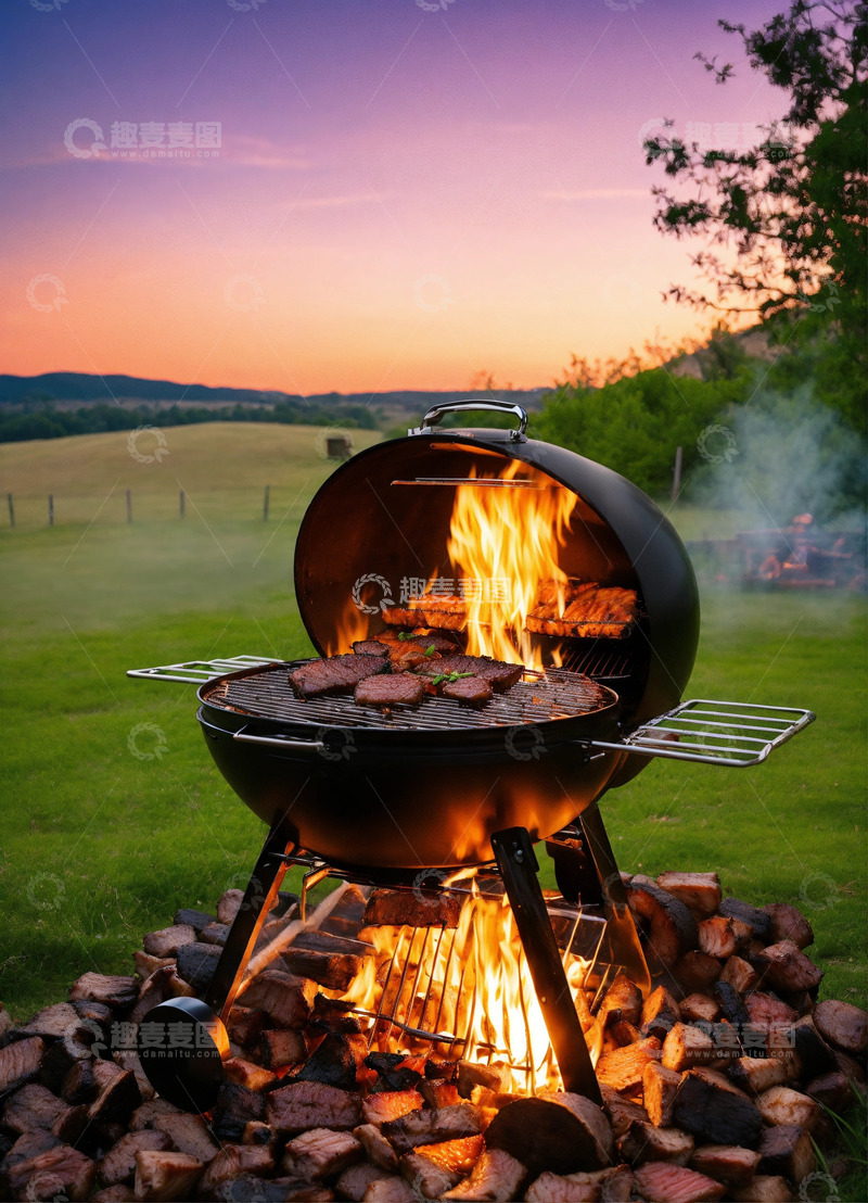 高清大图下载【趣麦麦图】烧烤AI插画高清海报图片素材2