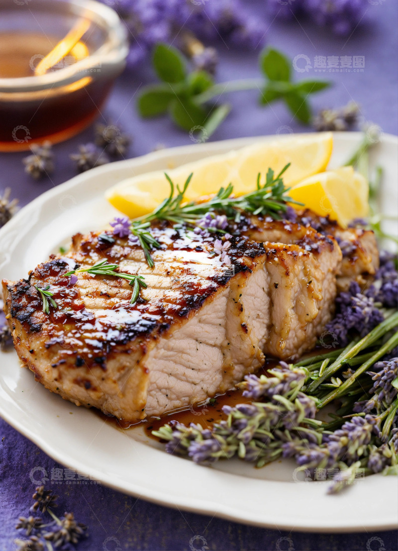 高清大图下载【趣麦麦图】烤鸡猪肉芒果热带风情高级餐厅AI插画5