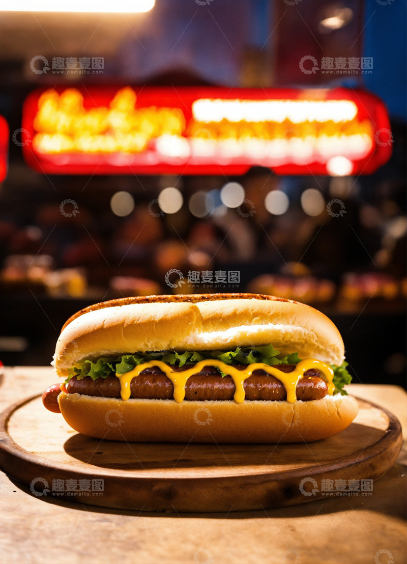 高清大图下载【趣麦麦图】热狗AI插画高清海报图片素材