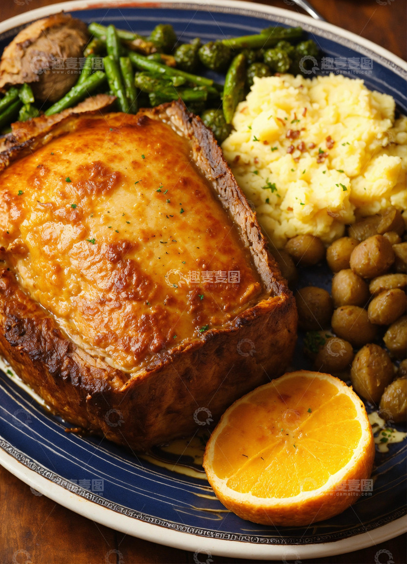 高清大图下载【趣麦麦图】盎格鲁撒克逊烤肉晚餐AI插画海报图片素材3