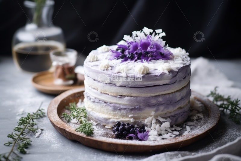 高清大图下载【趣麦麦图】芋泥千层奶油蛋糕