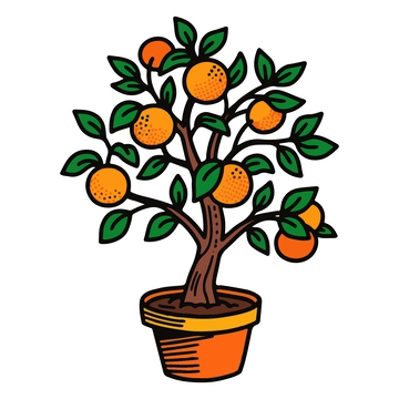 卡通植物盆栽橘子树2