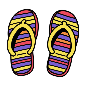 人字拖鞋卡通插画1