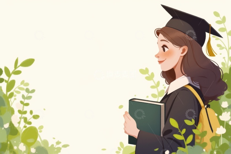 高清大图下载【趣麦麦图】手绘简约可爱的毕业生1