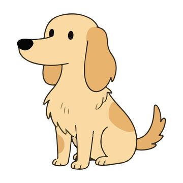 可爱金毛简笔画