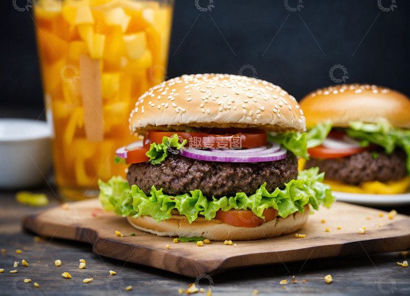 高清大图下载【趣麦麦图】汉堡AI插画高清海报图片素材6