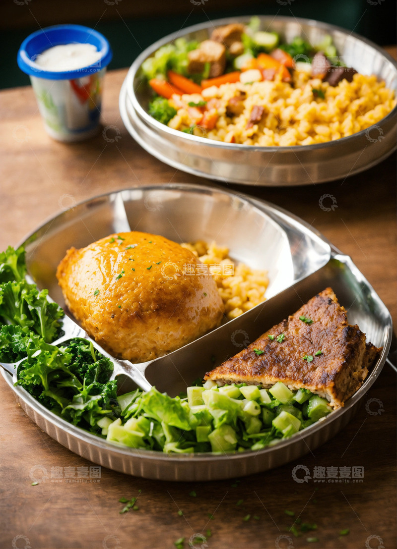 高清大图下载【趣麦麦图】食堂餐食AI插画高清海报图片素材3