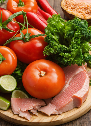 健康蔬菜素菜饮食食谱AI插画图片素材