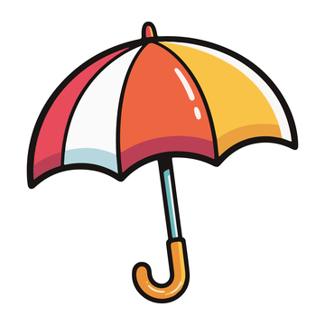 马克笔儿童画小雨伞