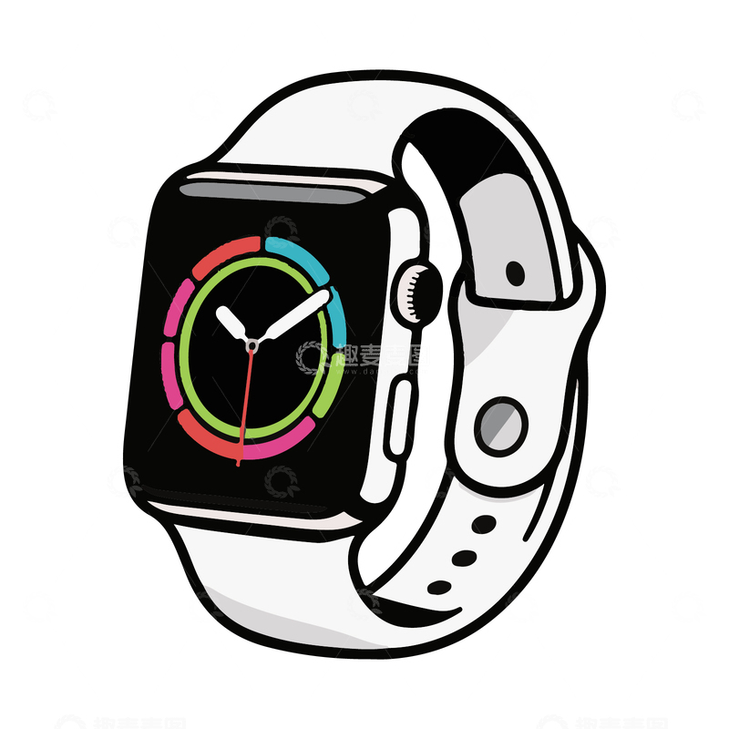 源文件下载【趣麦麦图】-智能手表插画