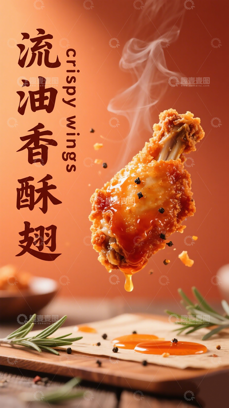 流油香酥翅海报
