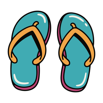 动画手绘人字拖鞋