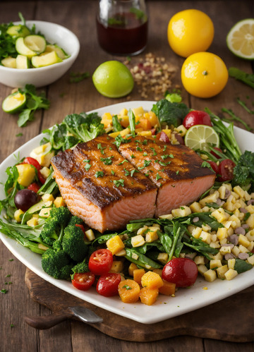 健康蔬菜素菜饮食食谱AI插画图片素材3