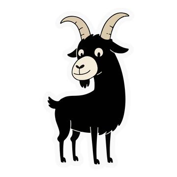 可爱黑山羊动画插画
