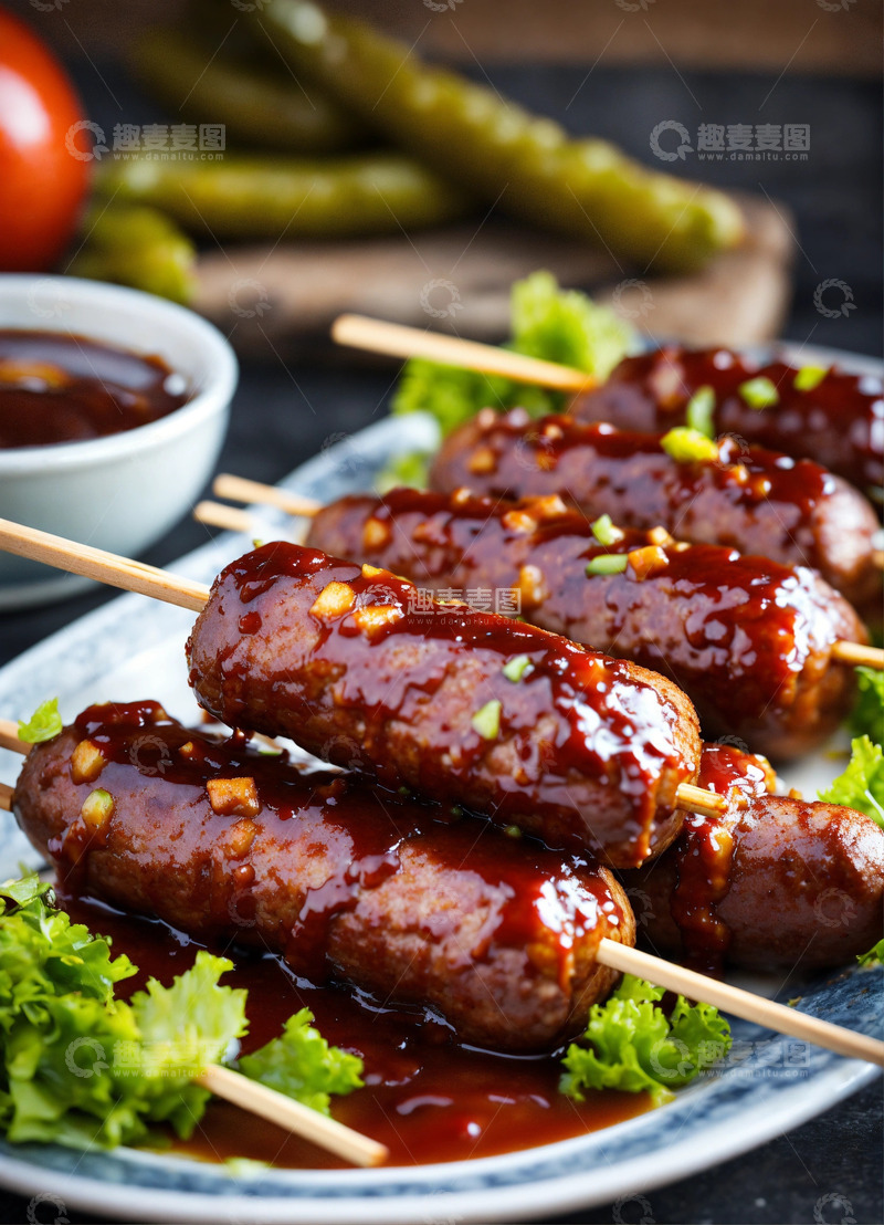 非洲烤肉拼盘AI插画高清海报图片素材
