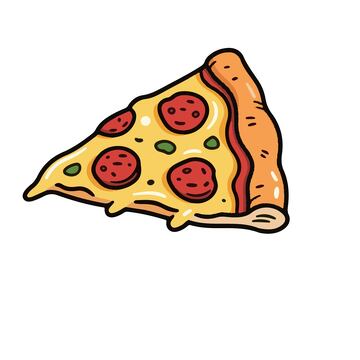 手绘卡通披萨