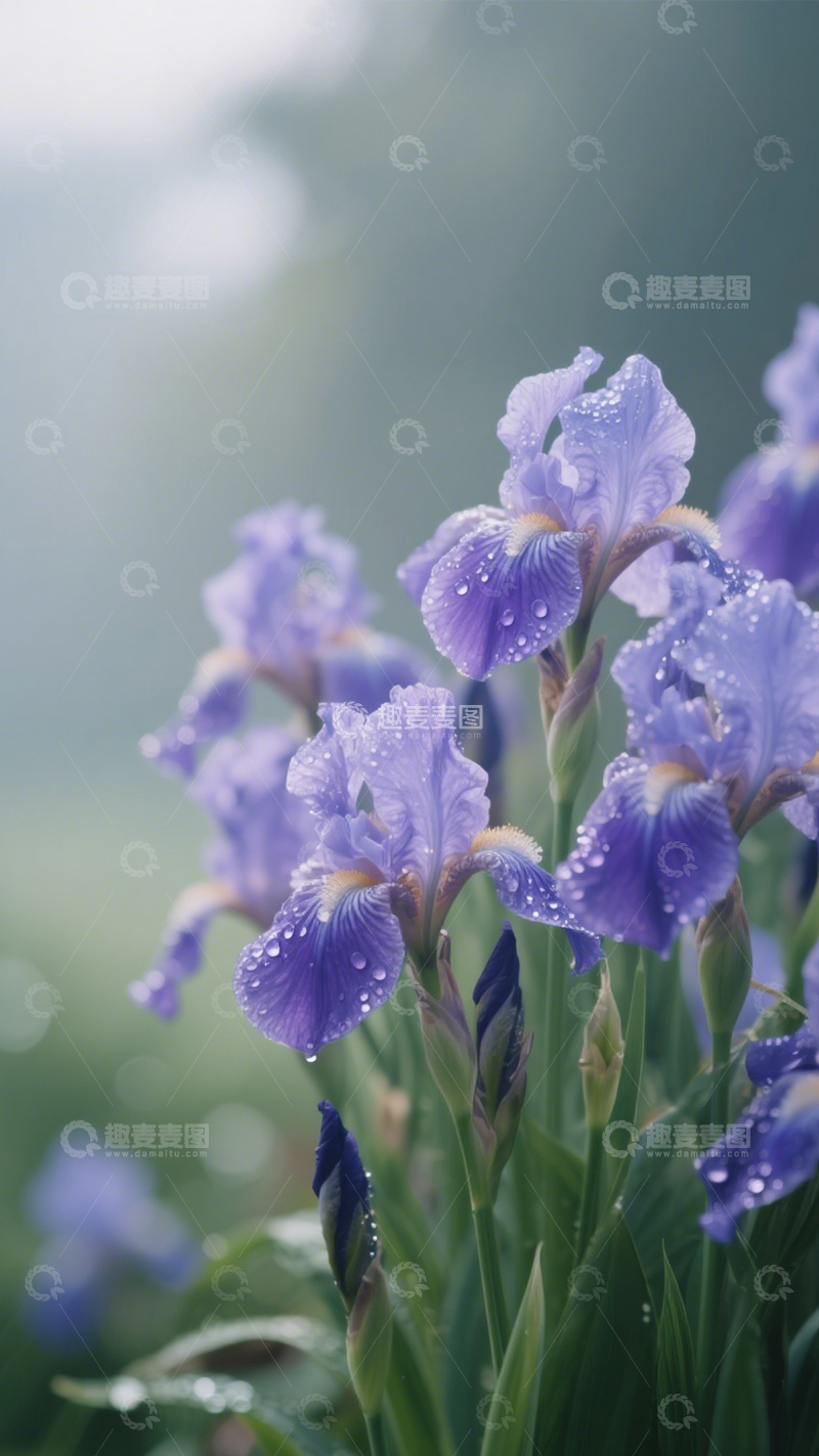 紫色鸢尾花海朦胧景1