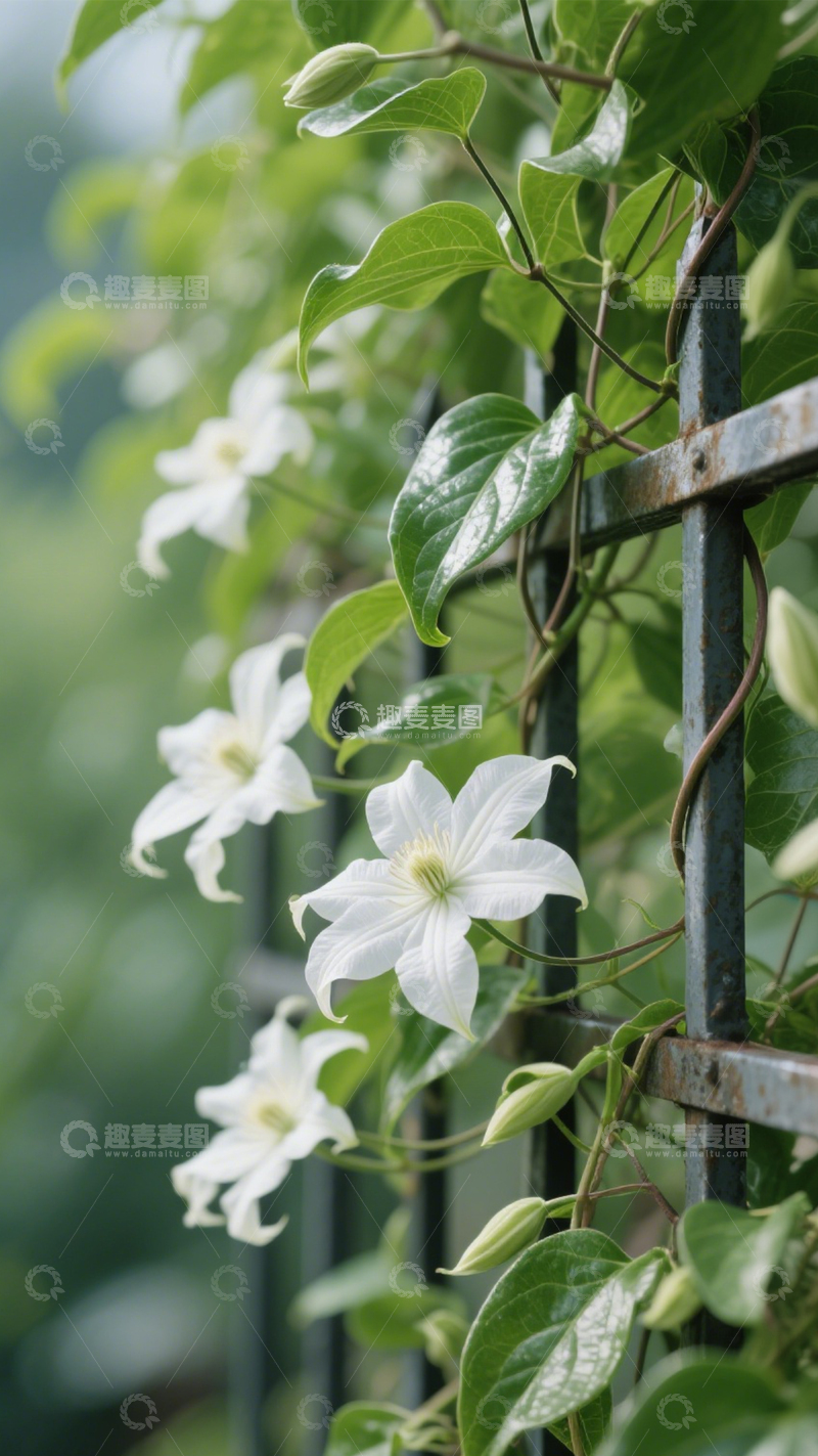 高清大图下载【趣麦麦图】铁线莲藤蔓清新景致2